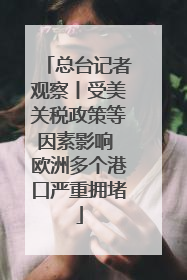 总台记者观察丨受美关税政策等因素影响 欧洲多个港口严重拥堵