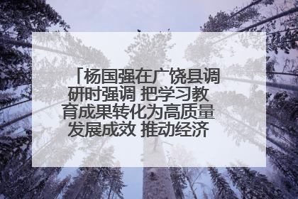 杨国强在广饶县调研时强调 把学习教育成果转化为高质量发展成效 推动经济稳健向好进中提质