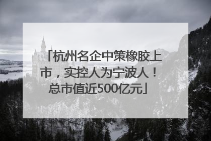 杭州名企中策橡胶上市，实控人为宁波人！总市值近500亿元