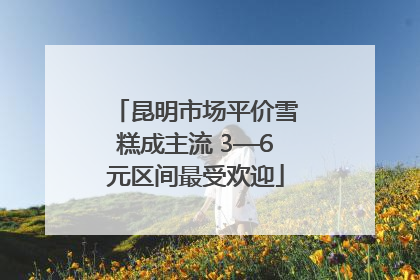 昆明市场平价雪糕成主流 3—6元区间最受欢迎