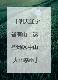 明天辽宁省有雨，这些地区中雨大雨暴雨