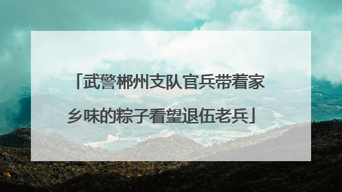 武警郴州支队官兵带着家乡味的粽子看望退伍老兵