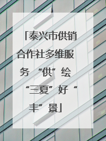 泰兴市供销合作社多维服务 “供”绘“三夏”好“丰”景