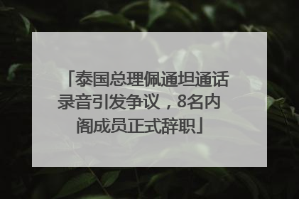 泰国总理佩通坦通话录音引发争议，8名内阁成员正式辞职