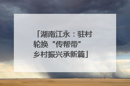 湖南江永：驻村轮换“传帮带” 乡村振兴承新篇