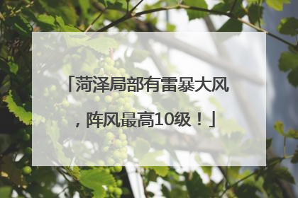 菏泽局部有雷暴大风，阵风最高10级！
