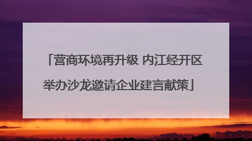 营商环境再升级 内江经开区举办沙龙邀请企业建言献策