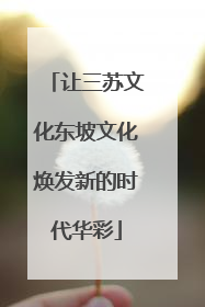 让三苏文化东坡文化焕发新的时代华彩