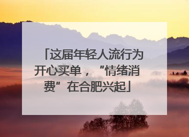 这届年轻人流行为开心买单，“情绪消费”在合肥兴起