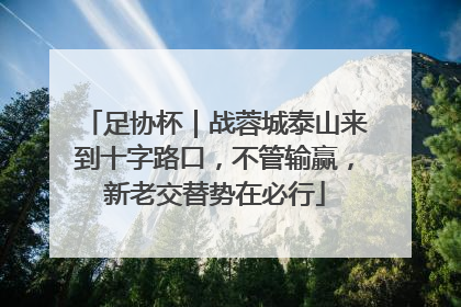 足协杯｜战蓉城泰山来到十字路口，不管输赢，新老交替势在必行