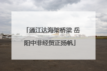 通江达海架桥梁 岳阳中非经贸正扬帆