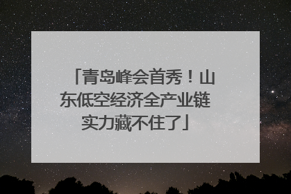 青岛峰会首秀！山东低空经济全产业链实力藏不住了