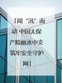 闻“汛”而动 中国太保产险丽水中支筑牢安全守护网