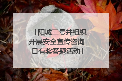 阳城二号井组织开展安全宣传咨询日有奖答题活动