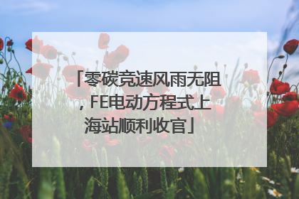 零碳竞速风雨无阻，FE电动方程式上海站顺利收官