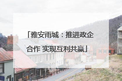 雅安雨城：推进政企合作 实现互利共赢