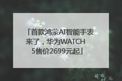 首款鸿蒙AI智能手表来了，华为WATCH 5售价2699元起