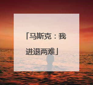 马斯克：我进退两难