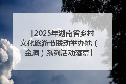 2025年湖南省乡村文化旅游节联动举办地（金洞）系列活动落幕