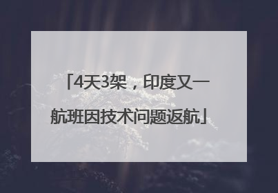 4天3架，印度又一航班因技术问题返航