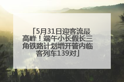 5月31日迎客流最高峰！端午小长假长三角铁路计划增开管内临客列车139对